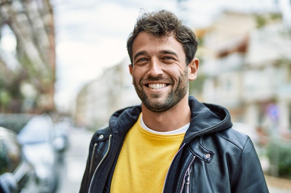 A happy man after a gum disease treatment in Edina MN